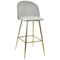Барный стул Deco Maya Pink Бархат/ Металл/ Серый
