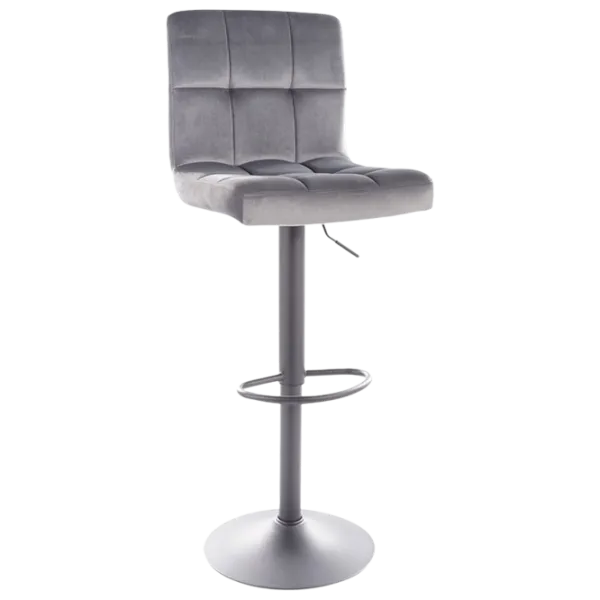 Scaun de bar Signal C105 Catifea/ Metal/ Gray photo 1