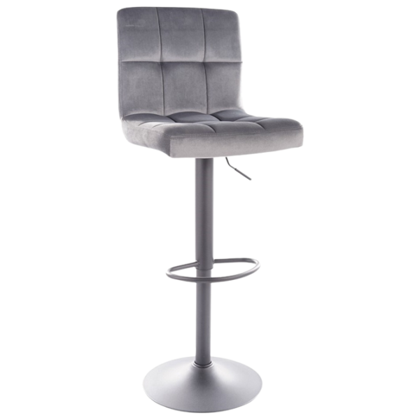 Scaun de bar Signal C105 Catifea/ Metal/ Gray photo 1