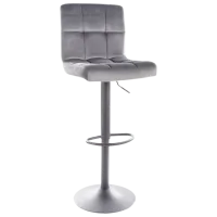 Scaun de bar Signal C105 Catifea/ Metal/ Gray