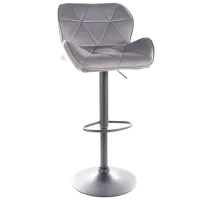 Барный стул Signal C122 Бархат/ Металл/ пластик/ Серый