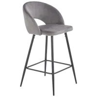 Барный стул Halmar H-96 велюр/ Металл/ Фанера/ Серый