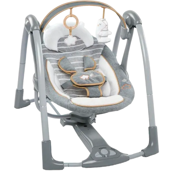 Leagăn pentru bebeluși Bright Starts Ingenuity Swing 'n Go Portable Swing Bella Teddy (11023 ) 9 kg/ Gray photo 1