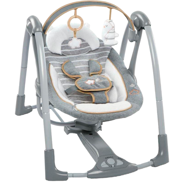 Leagăn pentru bebeluși Bright Starts Ingenuity Swing 'n Go Portable Swing Bella Teddy (11023 ) 9 kg/ Gray photo 1
