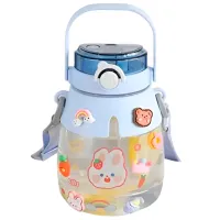 Sticlă pentru apă Sanvcat Double Drink Tiritan Sports Pot Belly Cup Blue photo 2