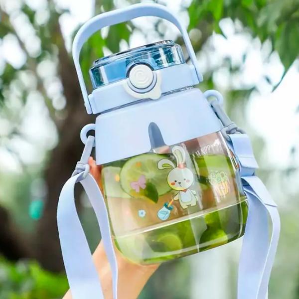 Sticlă pentru apă Sanvcat Double Drink Tiritan Sports Pot Belly Cup Blue photo 5