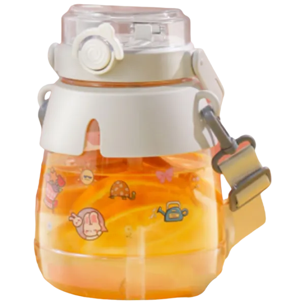 Sticlă pentru apă Sanvcat Double Drink Tiritan Sports Pot Belly Cup White photo 1