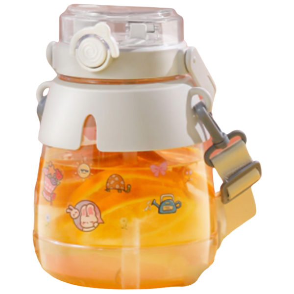 Sticlă pentru apă Sanvcat Double Drink Tiritan Sports Pot Belly Cup White photo 1