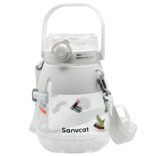 Sticlă pentru apă Sanvcat Double Drink Tiritan Sports Pot Belly Cup White photo 3