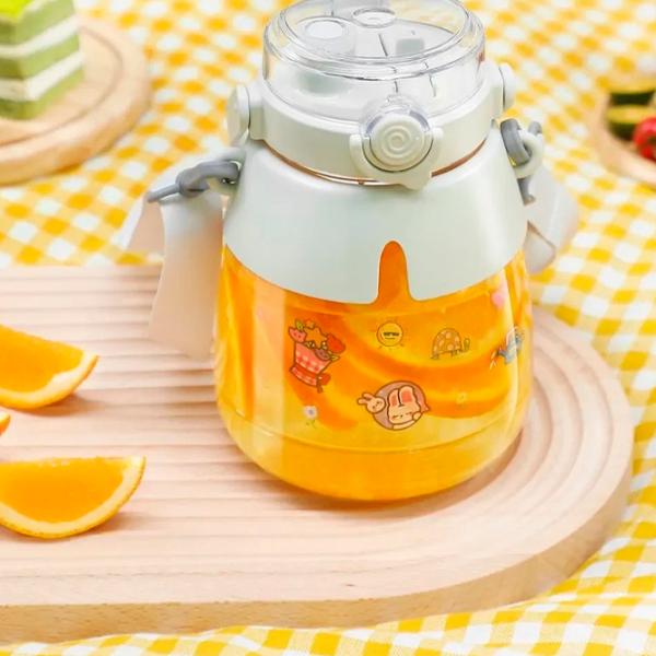 Sticlă pentru apă Sanvcat Double Drink Tiritan Sports Pot Belly Cup White photo 6