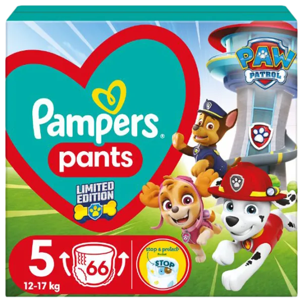 Подгузники для детей Pampers Pants Paw Patrol 5 12 - 17 кг/ 66 шт. photo 1