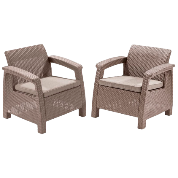 Set mobilă terasă Keter Corfu Duo Plastic/ Plastic/ Plastic/ Cappucino photo 1