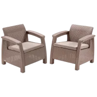 Набор мебели для террасы Keter Corfu Duo Пластик/ Пластик/ Пластик/ Капучино