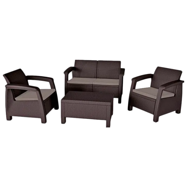 Set mobilă terasă Keter Bahamas Plastic/ Plastic/ Plastic/ Brown photo 1