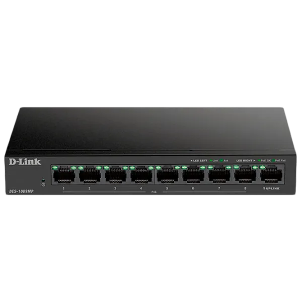Switch D-Link DES-1009MP/ A1A Black photo 1