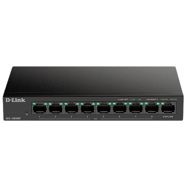 Switch D-Link DES-1009MP/ A1A Black photo 1
