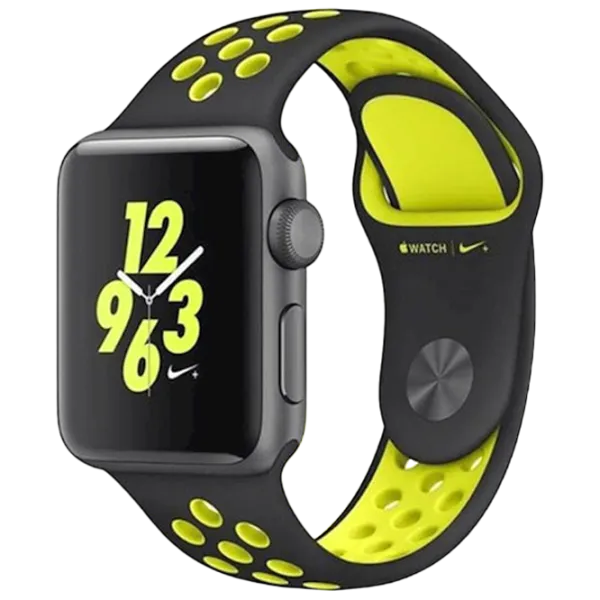 Curelușă Apple Watch Nike sport Silicon/ 42 mm/ Black Yellow photo 1