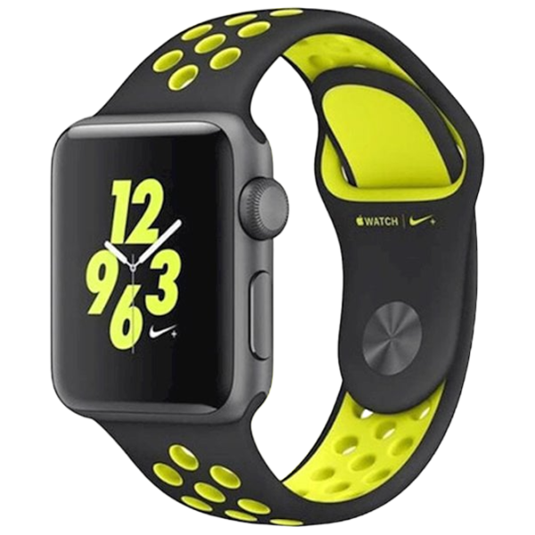 Curelușă Apple Watch Nike sport Silicon/ 42 mm/ Black Yellow photo 1