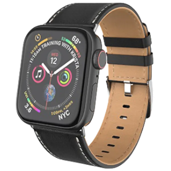 Ремень Apple Watch WB04 Duke Кожа/ 44 mm/ Черный photo 1