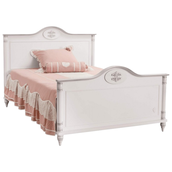 Кровать Cilek Romantic 100 x 200 см/ ЛДСП/ Белый photo 1