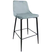 Барный стул Deco (НФ-0002155) Бархат/ Металл/ Светло-синий