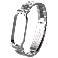 Ремень Mi Band 5 Stainless Cталь/ Серебристый Черный
