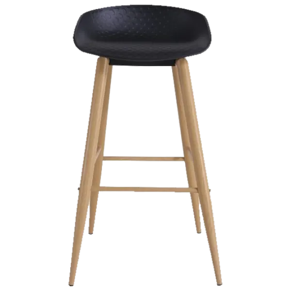 Scaun de bar DecoPrim Hector Plastic/ Metal/ Black photo 1