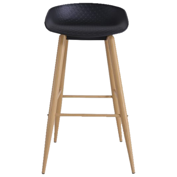 Scaun de bar DecoPrim Hector Plastic/ Metal/ Black photo 1