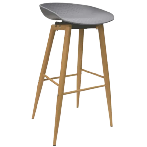 Scaun de bar DecoPrim Hector Plastic/ Metal/ Gray photo 1