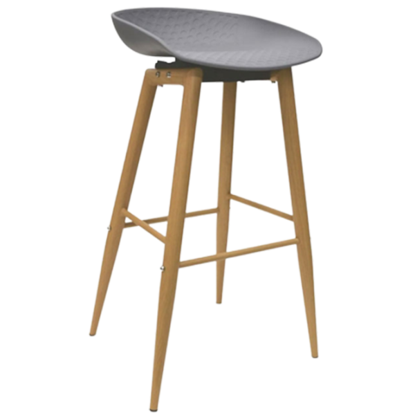 Scaun de bar DecoPrim Hector Plastic/ Metal/ Gray photo 1