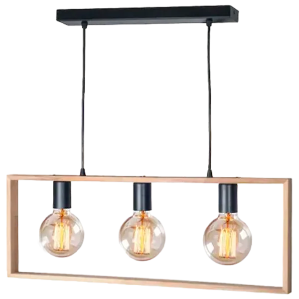 Люстра VESTA Wooden Frame SP3 60 Вт/ 3 цоколя - E27 photo 1 Люстра VESTA Wooden Frame SP3 60 Вт/ 3 цоколя - E27 photo 1