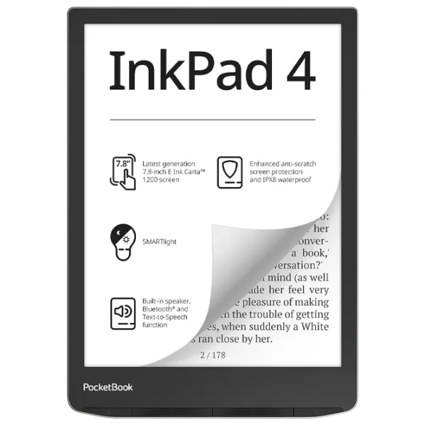 Carte electronică Pocketbook Inkpad 4 7.8"/ E-Ink Carta/ 32 GB/ Black photo 1