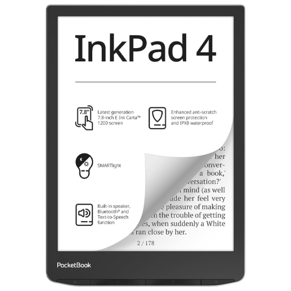 Carte electronică Pocketbook Inkpad 4 7.8"/ E-Ink Carta/ 32 GB/ Black photo 1