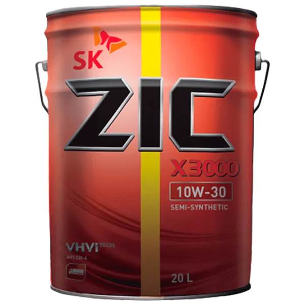 Моторное масло ZIC X3000 10W-30 20 л полусинтетическое photo 1