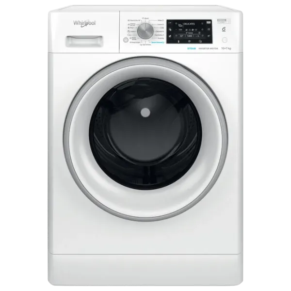 Mașină de spălat cu uscător Whirlpool FFWDD 1076258 SV EE 10 kg / 1600 rpm / White photo 1