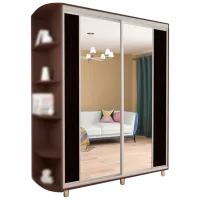 Dulap pentru haine Glisant Mobildor-Lux ARON P 1900 K2 2226 190 x 60 x 220 / DSP / Wenghe