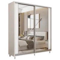 Гардероб Раздвижной Mobildor-Lux ARON P 1400 K2 8681 140 x 60см x 220 / ДСП / Бриллиантовый белый