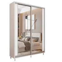 Гардероб Раздвижной Mobildor-Lux Aron P 1100 K2 8681 110 x 60см x 220 / ДСП / Бриллиантовый белый