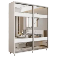 Dulap pentru haine Glisant Mobildor-Lux ARON P 2000 K3 8681 200 x 60 x 220 / DSP / Alb briliant