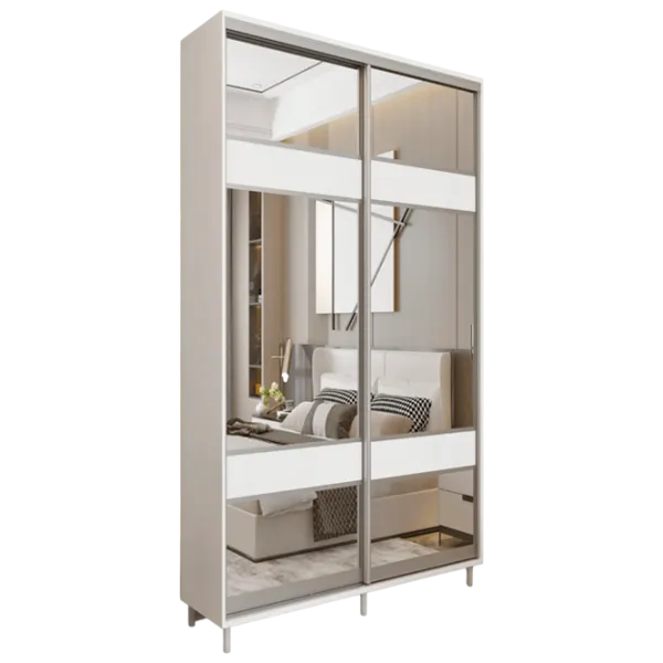 Dulap pentru haine Glisant Mobildor-Lux ARON P 1500 K3 8681 150 x 60 x 220 / DSP / Alb briliant photo 1