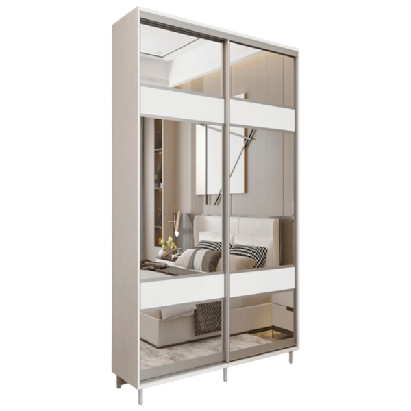 Dulap pentru haine Glisant Mobildor-Lux ARON P 1500 K3 8681 150 x 60 x 220 / DSP / Alb briliant photo 1