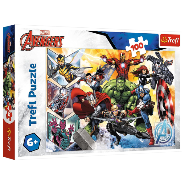 Пазл 2D Trefl 100 The power of the Avengers 6+/ Количество деталей: 100 photo 1 Пазл 2D Trefl 100 The power of the Avengers 6+/ Количество деталей: 100 photo 1