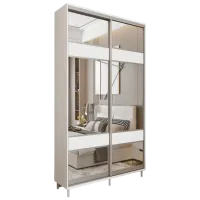 Dulap pentru haine Glisant Mobildor-Lux ARON P 1800 K3 8681 180 x 60 x 220 / DSP / Alb briliant