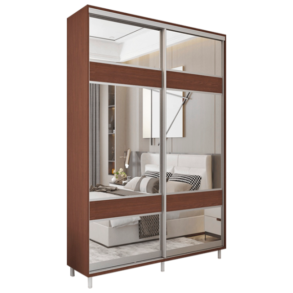 Dulap pentru haine Glisant Mobildor-Lux ARON P 1400 K3 2226 220 x 60 x 220 / DSP / Wenghe photo 1