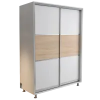 Dulap pentru haine Glisant Mobildor-Lux ARON P 1300 K 8681 130 x 60 x 220 / DSP / Alb briliant