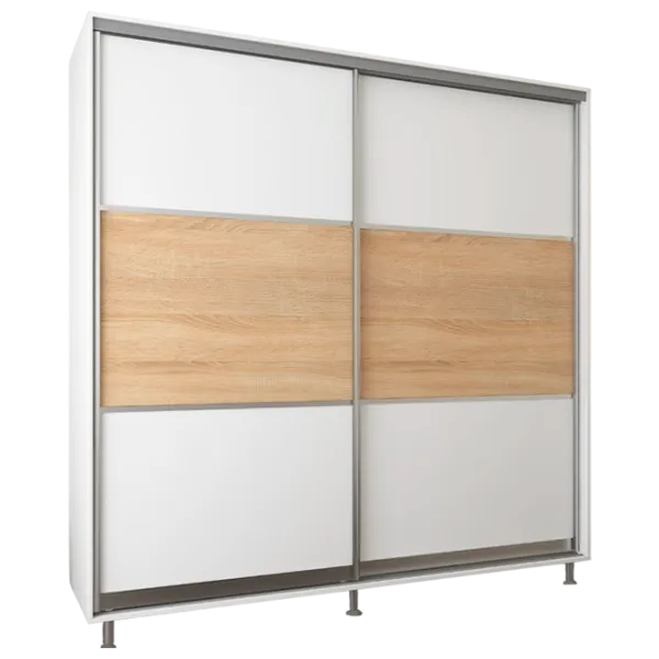 Dulap pentru haine Glisant Mobildor-Lux ARON P 1900 K 8681 190 x 60 x 220 / DSP / Alb briliant photo 1
