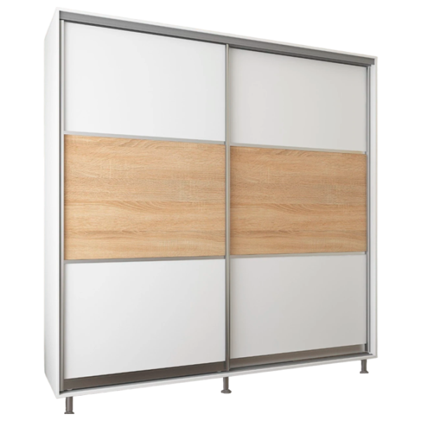Dulap pentru haine Glisant Mobildor-Lux ARON P 1900 K 8681 190 x 60 x 220 / DSP / Alb briliant photo 1