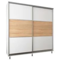 Dulap pentru haine Glisant Mobildor-Lux ARON P 2000 K 8681 200 x 60 x 220 / DSP / Alb briliant