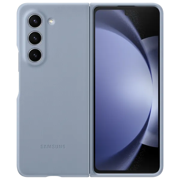 Чехол для смартфона Samsung Galaxy Z Fold 5 Samsung/ Back/ Кожа/ Ice Синий photo 1