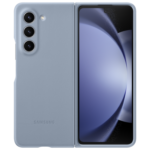 Чехол для смартфона Samsung Galaxy Z Fold 5 Samsung/ Back/ Кожа/ Ice Синий photo 1